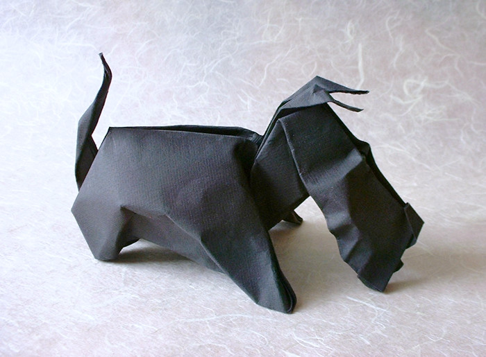 Origami Aberdeen by Eric Joisel. Wet-folded from a square of 160gsm watercolor paper by Gilad Aharoni on giladorigami.com