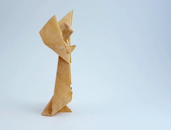 Origami Angel - standing by Ligia Montoya. Folded by Gilad Aharoni on giladorigami.com