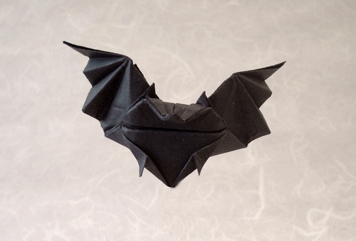 Origami Bat by Kunihiko Kasahara. Folded from a square of art paper by Gilad Aharoni on giladorigami.com
