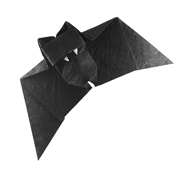Origami Bat by Marc Kirschenbaum. Folded from a square of Duo-Thai paper by Gilad Aharoni on giladorigami.com
