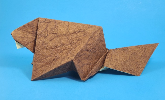 Origami Beaver by Kunihiko Kasahara folded by Gilad Aharoni on www.giladorigami.com