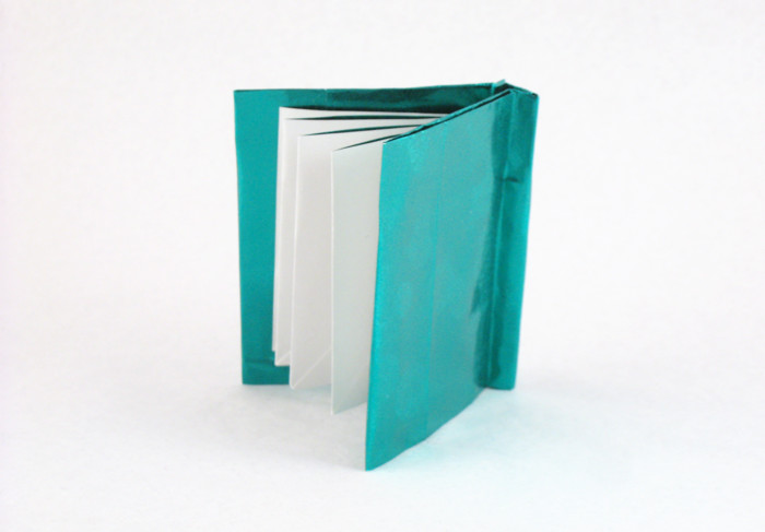 Origami Book by David Brill. Folded from a square of Japanese foil by Gilad Aharoni on giladorigami.com