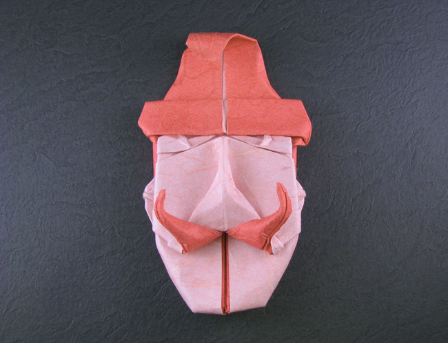 Origami Dali by Felipe Moreno Salinas. Wet-folded from a square of double-sided mulberry paper by Gilad Aharoni on giladorigami.com
