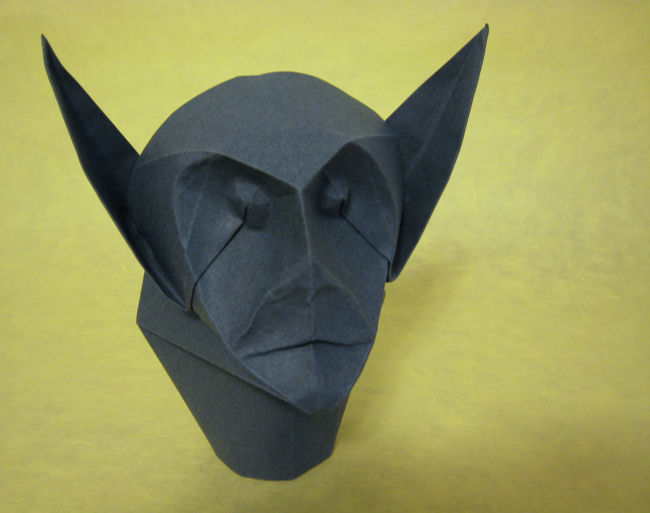 Origami Demon mask by Eric Joisel. Folded by Gilad Aharoni on giladorigami.com