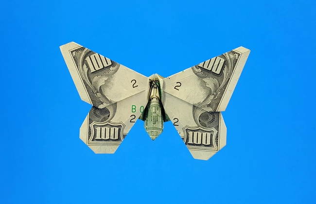 Origami Butterfly by Michael G. LaFosse. Folded by Gilad Aharoni on giladorigami.com