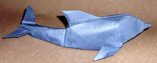 Origami Dolphin by Gabriel Alvarez Casanovas. Folded by Gilad Aharoni on giladorigami.com