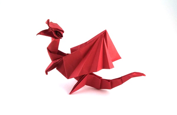 Origami Rearing dragon by Marc Kirschenbaum. Folded by Gilad Aharoni on giladorigami.com