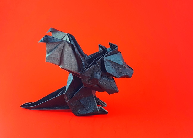Origami Dragon by Sakurai Ryosuke. Folded by Gilad Aharoni on giladorigami.com