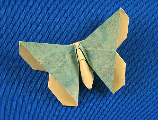 Origami Butterfly - Emiko Kruckner by Michael G. LaFosse. Folded from a square of scrap-book paper by Gilad Aharoni on giladorigami.com