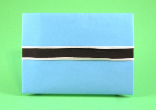 Origami Flag of Botswana by Gilad Aharoni. Folded from 2 squares of origami paper by Gilad Aharoni on giladorigami.com