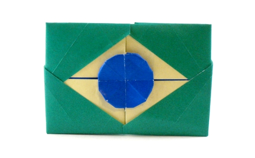Origami Flag of Brazil by Gilad Aharoni. Folded by Gilad Aharoni on giladorigami.com