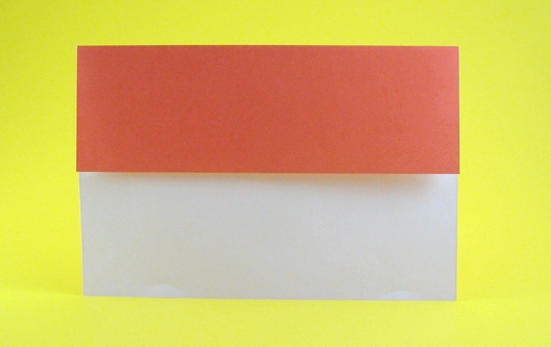 Origami Flag of Monaco by Gilad Aharoni. Folded from a square of origami paper by Gilad Aharoni on giladorigami.com