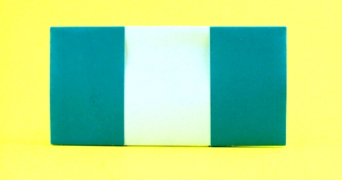 Origami Flag of Nigeria by Gilad Aharoni. Folded from a square of origami paper by Gilad Aharoni on giladorigami.com