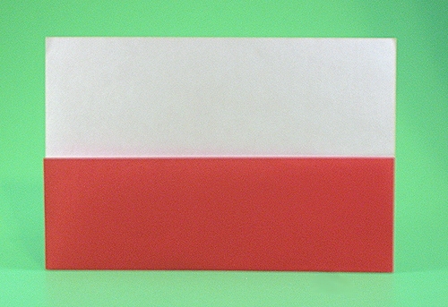 Origami Flag of Poland by Gilad Aharoni. Folded from a square of origami paper by Gilad Aharoni on giladorigami.com