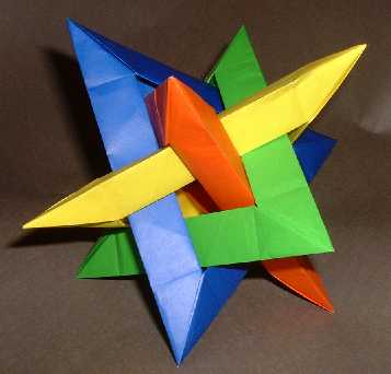 Origami Gasherbrum by Robert J. Lang. Folded from 12 rectangles of origami paper by Gilad Aharoni on giladorigami.com