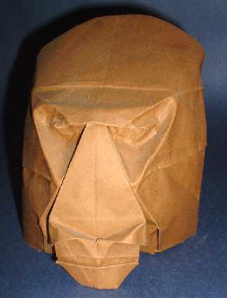 Origami Gorilla mask by Daniel Geraint Mason folded by Gilad Aharoni