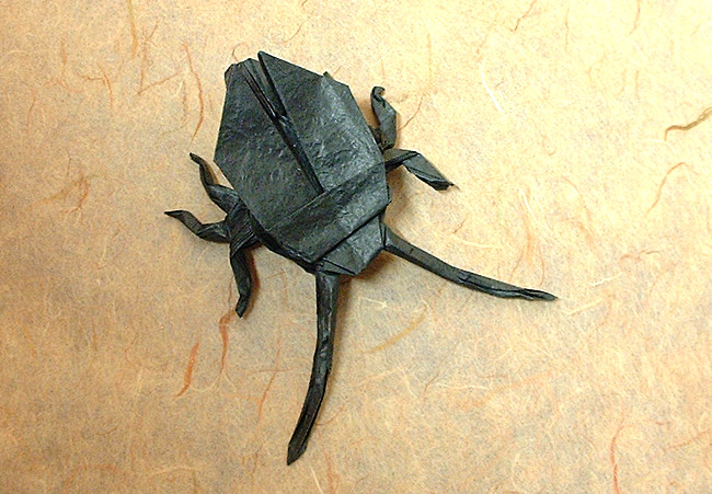 Origami Long-horned beetle by John Montroll. Folded by Gilad Aharoni on giladorigami.com