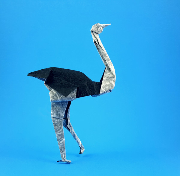 Origami Ostrich by Max Hulme. Folded by Gilad Aharoni on giladorigami.com