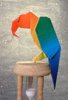 Origami Parrot by Peter Budai. Folded by Gilad Aharoni on giladorigami.com