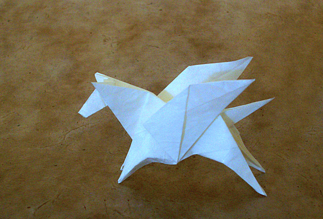 Origami Pegasus by Yamada Katsuhisa. Folded by Gilad Aharoni on giladorigami.com