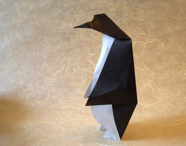 Origami Penguin by Akira Yoshizawa. Folded by Gilad Aharoni on giladorigami.com
