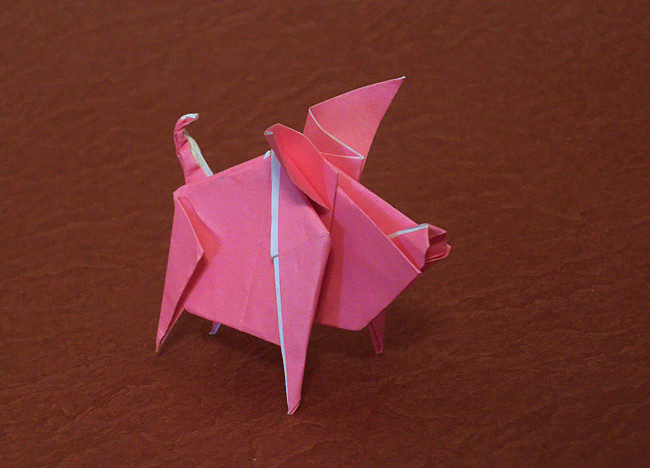 Origami Pig by Nguyen Hung Cuong. Folded by Gilad Aharoni on giladorigami.com