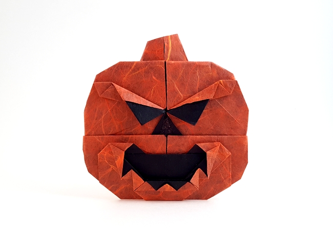 Origami Jack-o'-lantern by Swapnil Das folded by Gilad Aharoni