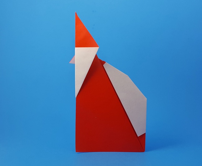 Origami Santa Claus by Aoyagi Shoko. Folded from a square of origami paper by Gilad Aharoni on giladorigami.com