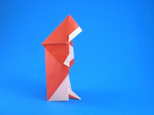 Origami Santa Claus by Robert Harbin. Folded from a square of origami paper by Gilad Aharoni on giladorigami.com