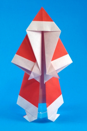 Origami Santa Claus by Jason Neal. Folded from a square of origami paper by Gilad Aharoni on giladorigami.com