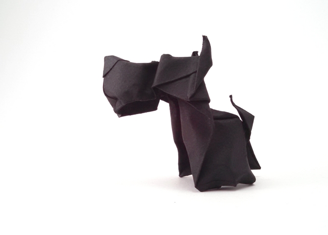 Origami Scottish terrier by Hoang Tien Quyet. Folded by Gilad Aharoni on giladorigami.com