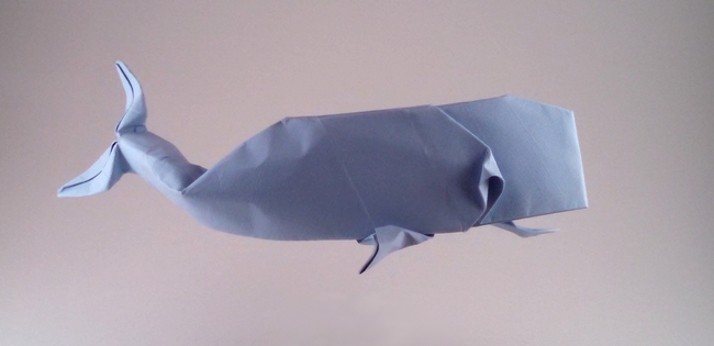 Origami Sperm whale by John Montroll. Folded by Gilad Aharoni on giladorigami.com