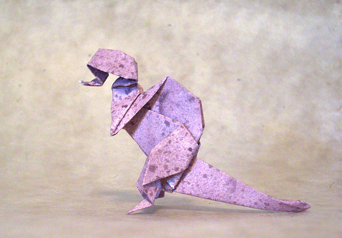Origami Spinosaurus by Yamada Katsuhisa. Folded from a square of