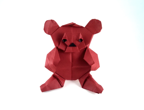 Origami Teddy bear by Didier Piguel. Folded from a square of Tant paper by Gilad Aharoni on giladorigami.com
