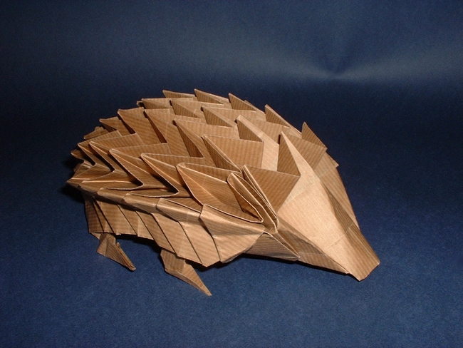 Origami Hedgehog by John Richardson. Folded by Gilad Aharoni on giladorigami.com