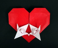 Origami Cranes on heart by Francis Ow on giladorigami.com