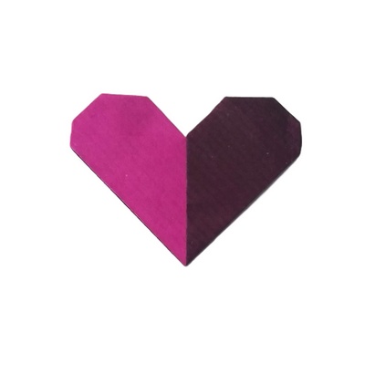 Origami Bicolor heart by Christophe Curat on giladorigami.com