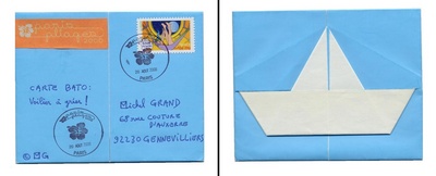 Origami Boat card by Michel Grand on giladorigami.com