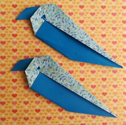 Origami Lovebird by Michel Grand on giladorigami.com