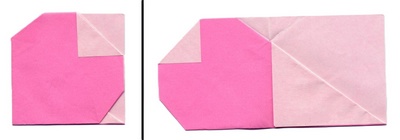 Origami Simple double heart card by Michel Grand on giladorigami.com