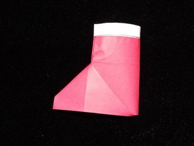Origami Christmas stocking with 3 pockets by Aoyagi Shoko on giladorigami.com
