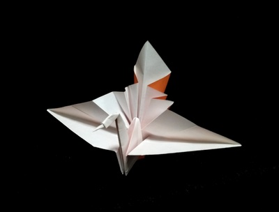Origami Fancy crane by Matsubara Chieko on giladorigami.com