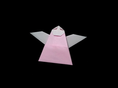 Origami Angel-shaped pick case by Fujimoto Yuko on giladorigami.com