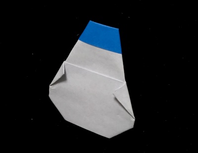 Origami Snowman-shaped message board by Fujimoto Yuko on giladorigami.com